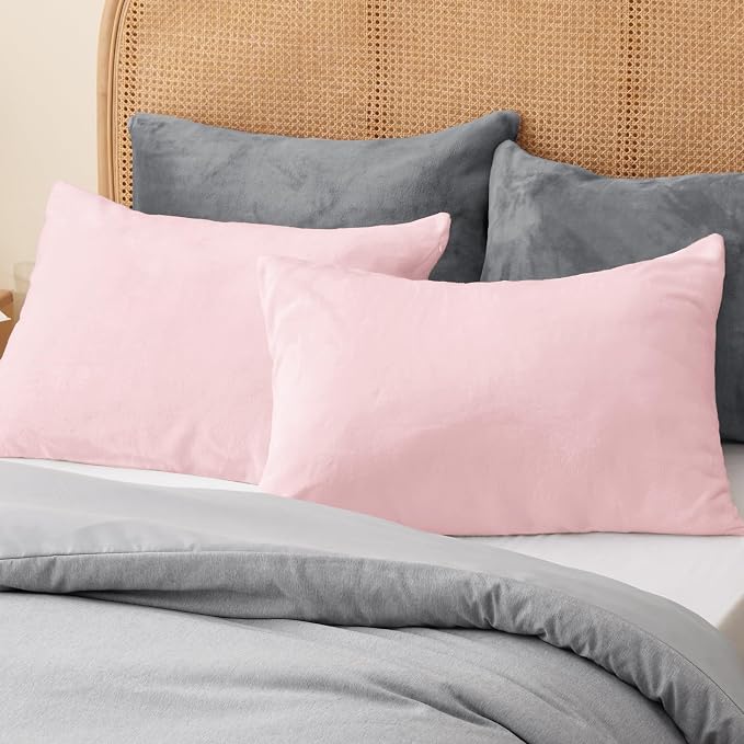 BEDELITE Flannel Pillow Cases Queen Size Set of 2, Super Soft Fleece Pillowcases - Image 8