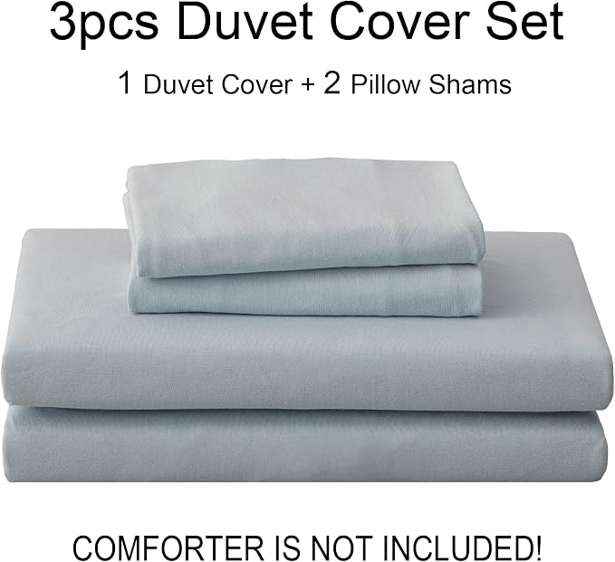 PURE ERA Jersey Knit Duvet Cover Set 100% T-Shirt Cotton Super Soft Comfy 3pc - Image 7