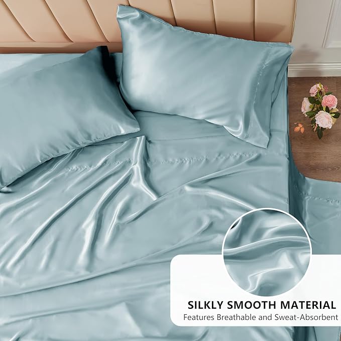 CozyLux Satin Sheets Full Size Sheets - Image 3