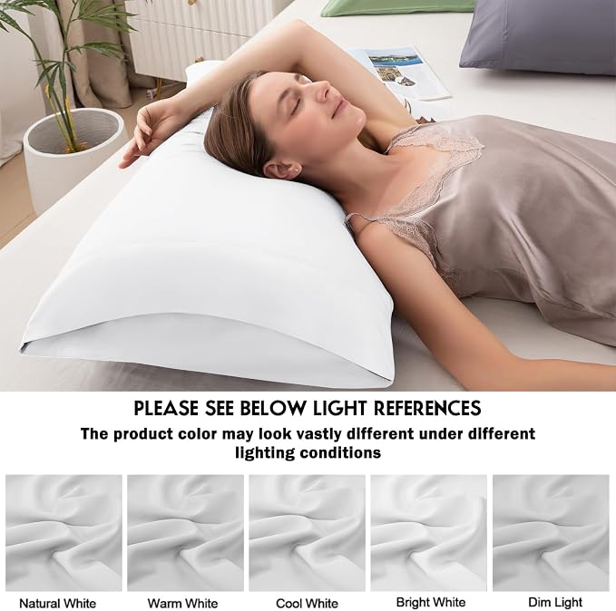 Pillowcases King Size 2 Pack, Cooling Viscose from Bamboo Pillow Cases - Image 6