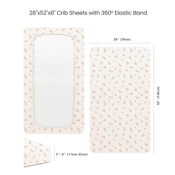Konssy Muslin Crib Sheets for Girl Boy - Image 4