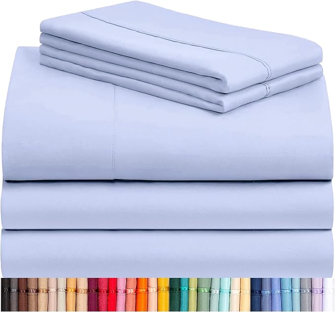 LuxClub 5 PC Sheet Set Bed Sheets Deep Pockets 16" Eco Friendly Wrinkle Free by LuxClub