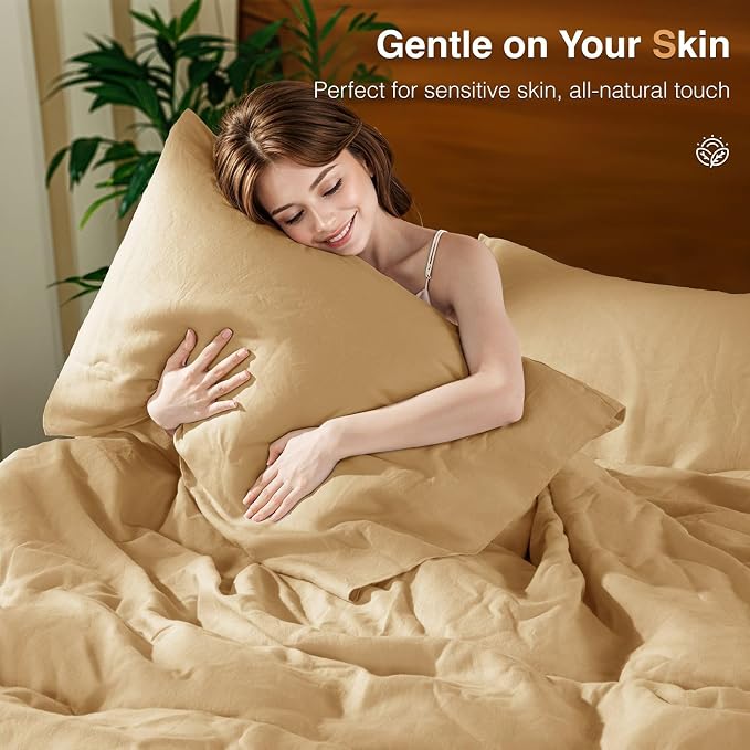 SONORO KATE 100% French Linen Duvet Cover Queen Size, Soft Breathable - Image 6