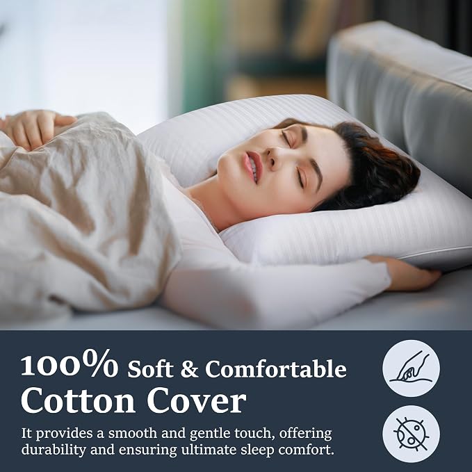 COZSINOOR Goose Feather Pillows Queen Size - Image 4