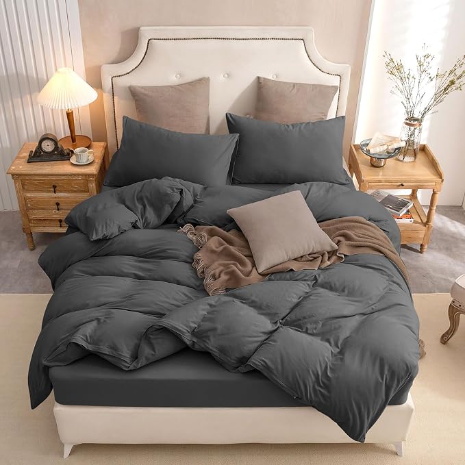 PURE ERA Jersey Knit Duvet Cover Set 100% T-Shirt Cotton Super Soft Comfy 3pc - Image 8