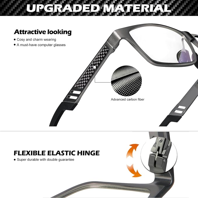 ANYLUV Blue Light Blocking Glasses Men Computer Gaming Glasses Lightweight - Image 3