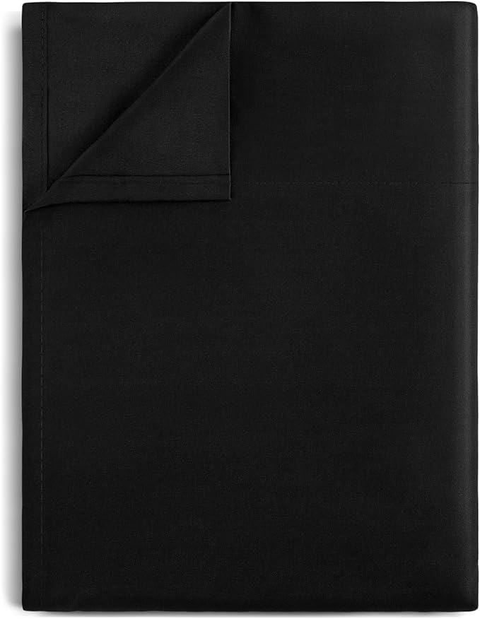 Lirex Black Twin Flat Sheet Only, Ultra Soft & Breathable Brushed 1800 by Lirex