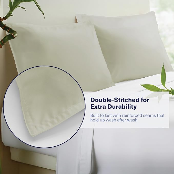 Kickoff Viscose Bamboo Pillowcase, 100% Organic Hidden Zippered Viscose Bamboo - Image 3