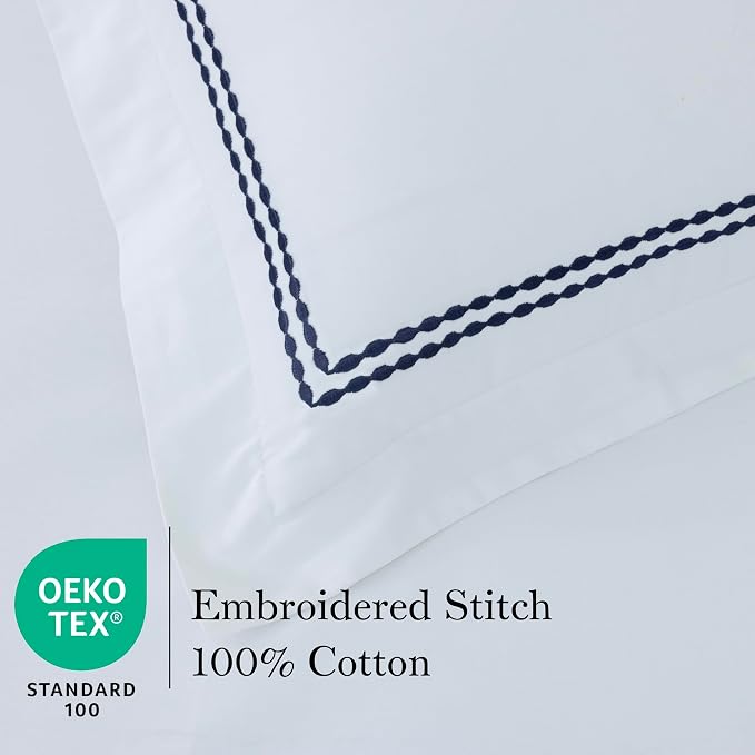 Dreamology White Duvet Cover Luxury Hotel Quality Bedding Set 100% Cotton - Image 2