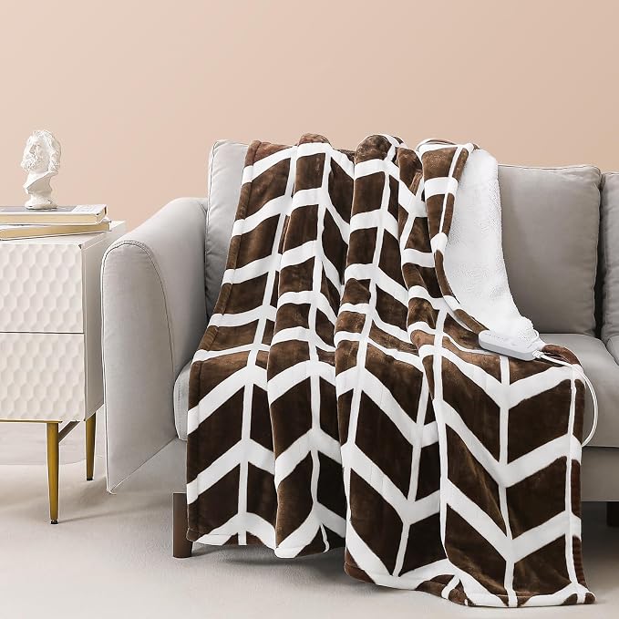 VENTIMI Electric Blanket Heated Throw, Fast Heating Blanket by VENTIMI