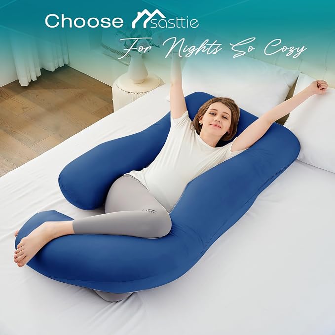 Sasttie Pregnancy Pillows for Sleeping, U Shaped Cooling Full Body Pillow - Image 5