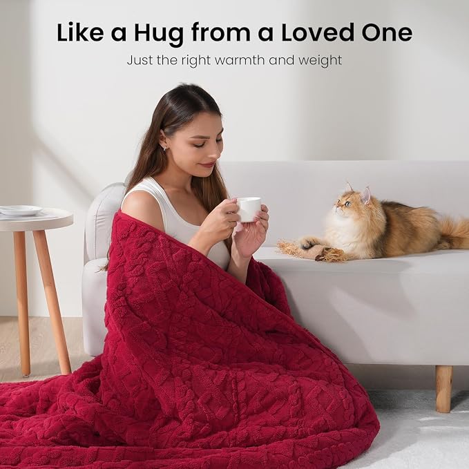 15 lbs Weighted Blanket for Adults, Dual Sided Soft Fuzzy Sherpa Weighted - Image 4