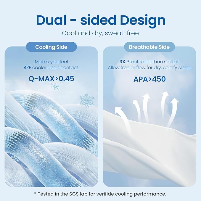 Cozy Bliss Cooling Comforter Queen Size, Reversible Lightweight Cooling Blankets - Image 3