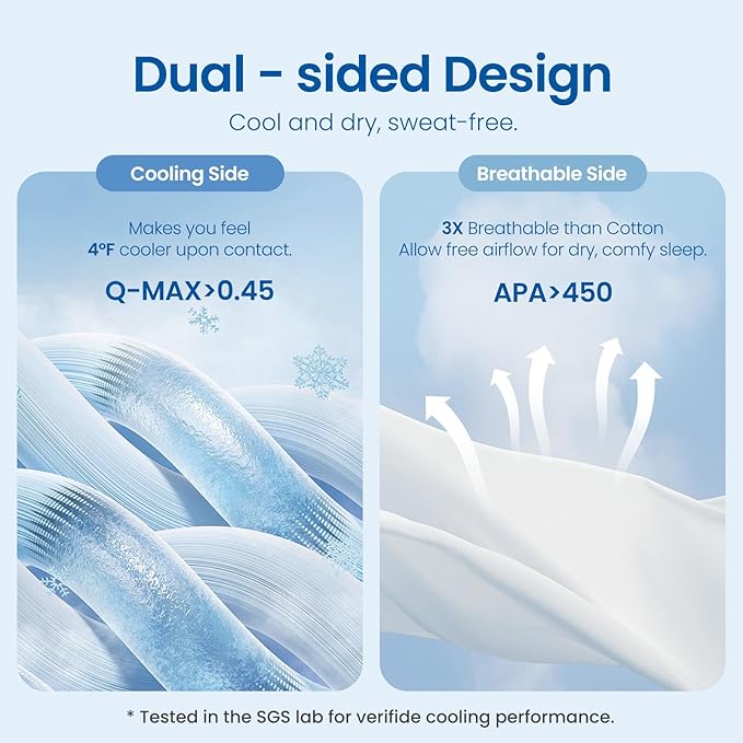 Cozy Bliss Cooling Comforter Twin Size, Reversible Lightweight Cooling Blankets - Image 3