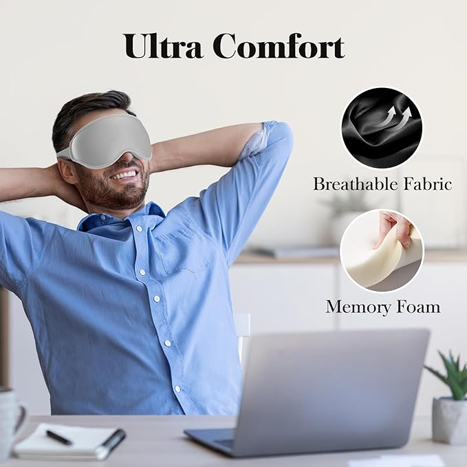 Fygrip 3D Eye Mask Sleep Mask for Men & Women, 100% Pressure-Free & Light - Image 4