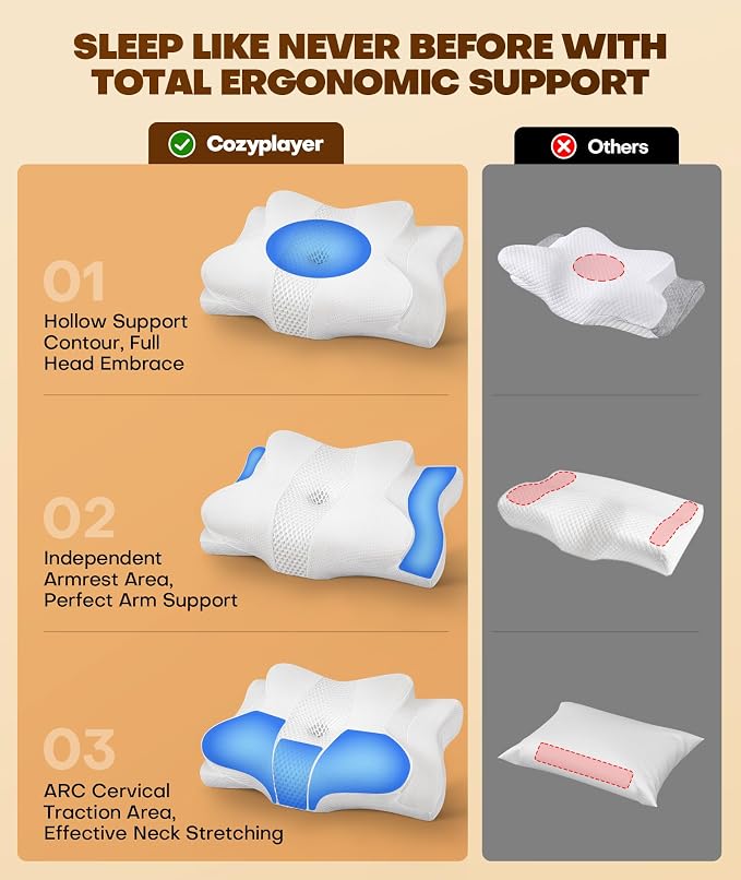 Cozyplayer True Cooling Cervical Neck Pillow - Image 3