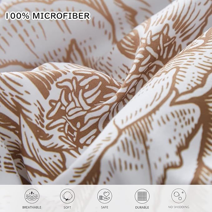 Yogeneg 7 Piece Bed in a Bag Kingsize Comforter Set Botanical Floral Bedding Set - Image 5