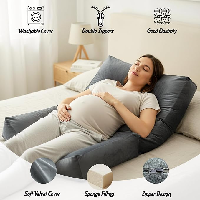 Pregnancy Pillows for Sleeping, 45.3 Inch Pregnancy Massage Pillow Full Body - Image 2