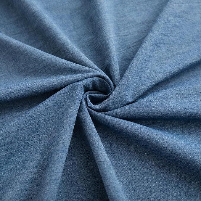 LOVQUE 100% Washed Cotton Duvet Cover Queen Size, Denim Blue Fade-Resistant - Image 6
