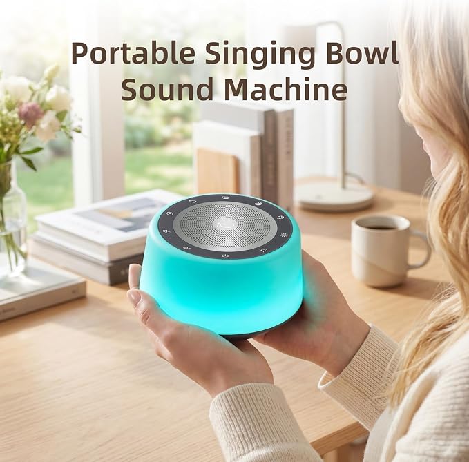 Kipcush Automatic Tibetan Singing Bowl Sound Machine, 11 Soothing Sound Therapy - Image 4