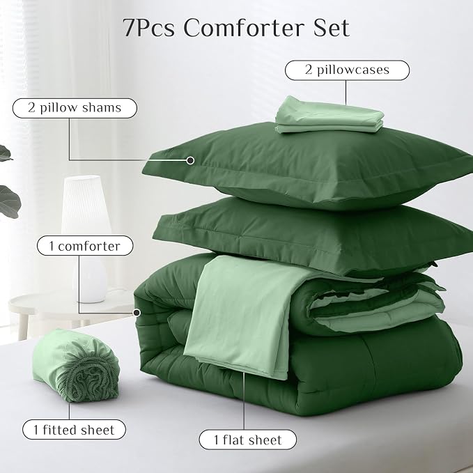 JOLLYVOGUE King Comforter Set, Ultra-Soft Bed in a Bag King Size 7 Pieces - Image 5