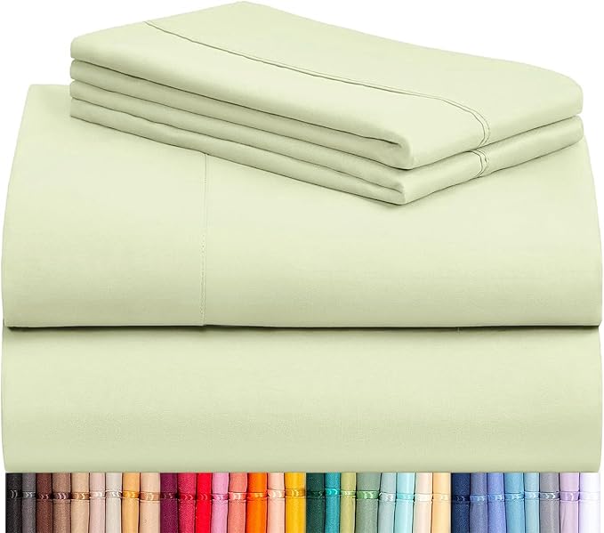 LuxClub 4 PC Sheet Set Bed Sheets Deep Pockets 16" Eco Friendly Wrinkle Free by LuxClub