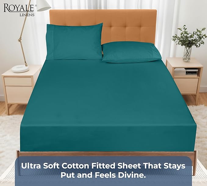 Royale Linens 100% Organic Cotton Fitted Sheet - Image 5