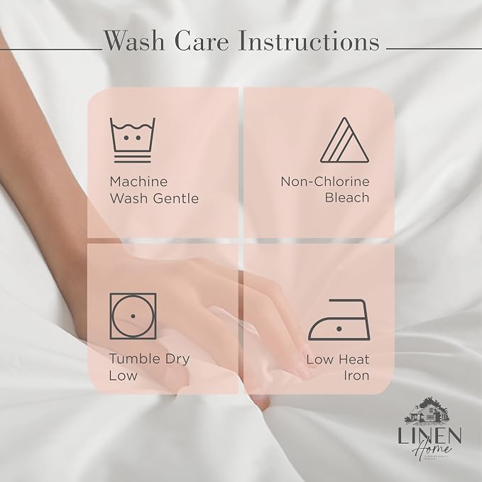 Linen Home 100% Cotton Percale Sheets Full Size, Brushed Rose, Deep Pocket - Image 5