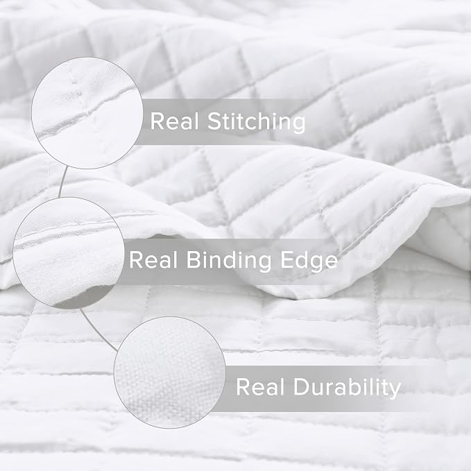 Comfort Spaces Kienna Quilt Set- Double Sided Stitching Design Summer Blanket - Image 4