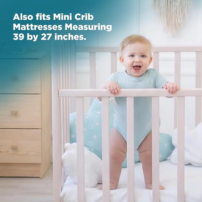 PlushDeluxe Pack and Play Mattress Protector, Waterproof Playard Pack N Play - Image 5