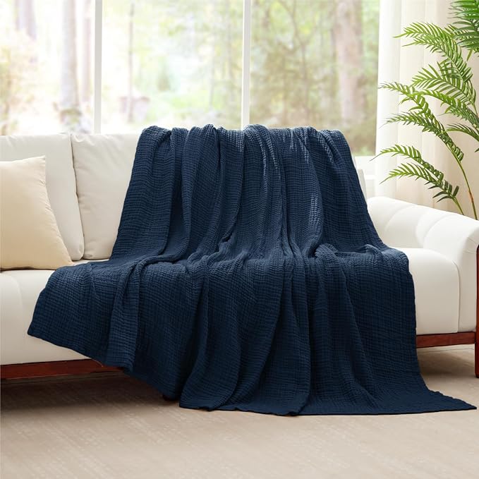 100% Cotton Muslin Blankets Twin XL 66" x 90", 6 Layers Breathable and - Image 9