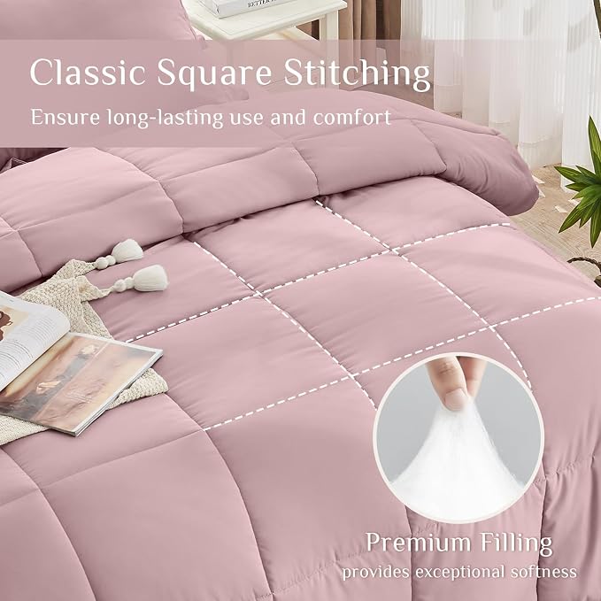 JOLLYVOGUE Twin Comforter Set, Ultra-Soft Bed in a Bag Twin Size 5 Pieces - Image 3
