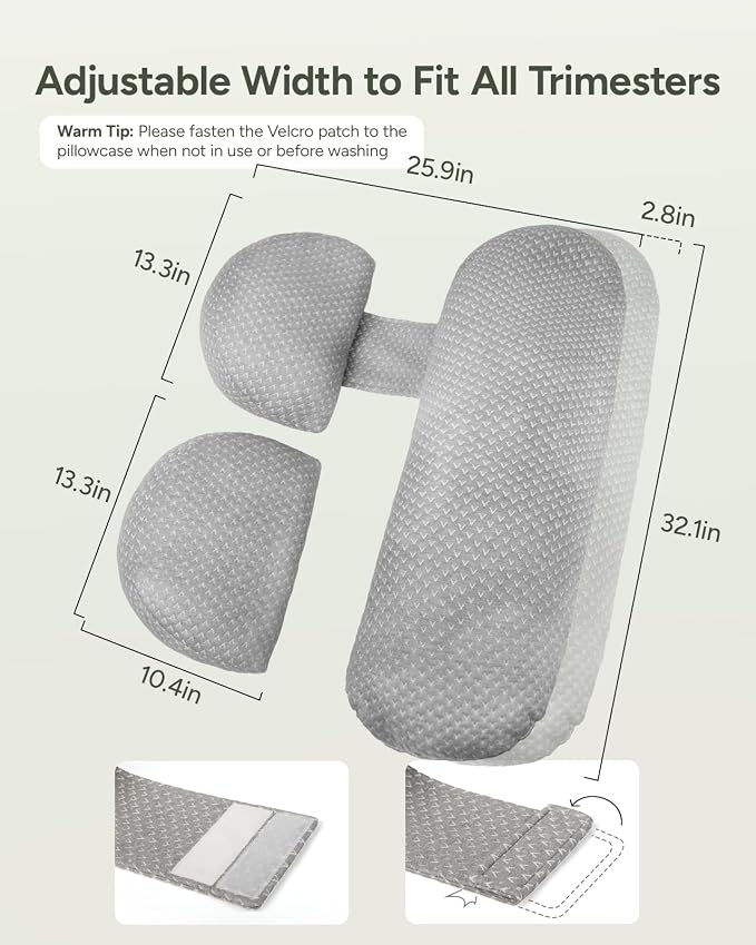 Pregnancy Wedge Pillow for Sleeping, Adjustable Maternity Pillow for Side - Image 5