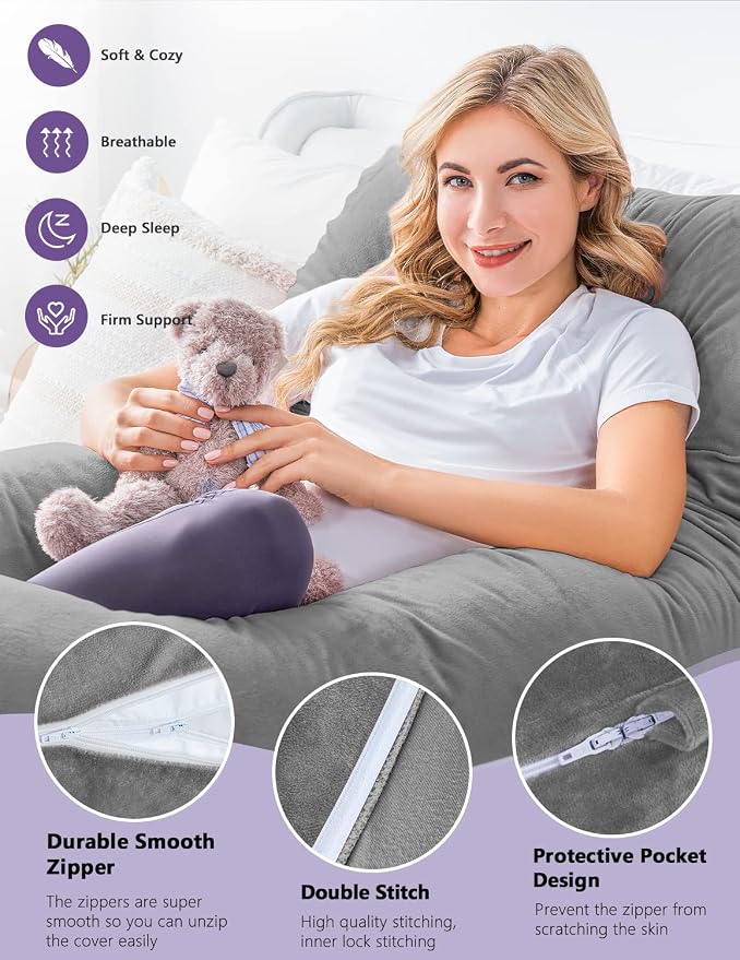 Meiz Pregnancy Pillow, U Shaped Pregnancy Body Pillow - Image 4