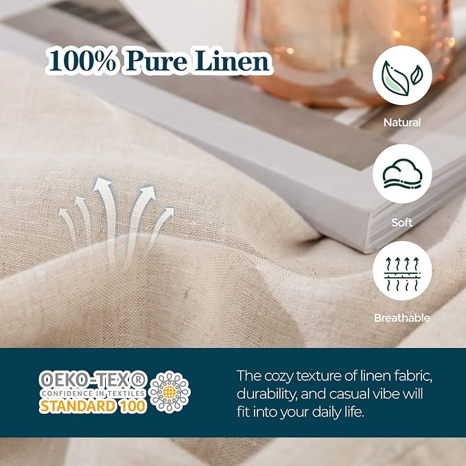 Simple&Opulence Body Pillow Cover 20" x 54", 100% Pure Linen, Ultra Soft and - Image 3