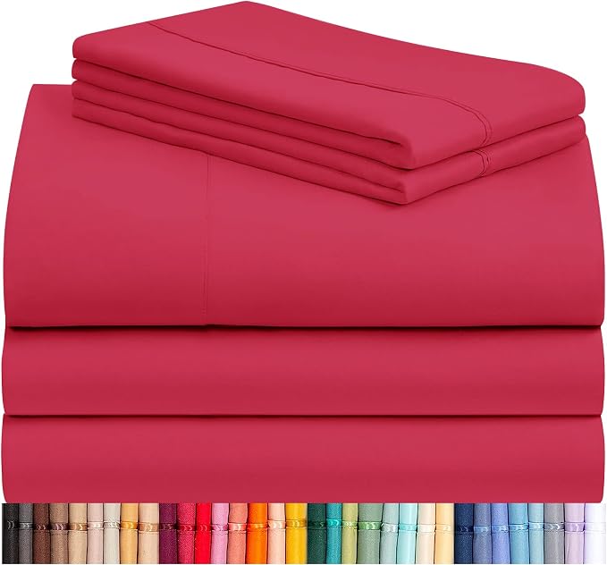 LuxClub 5 PC Sheet Set Bed Sheets Deep Pockets 16" Eco Friendly Wrinkle Free by LuxClub
