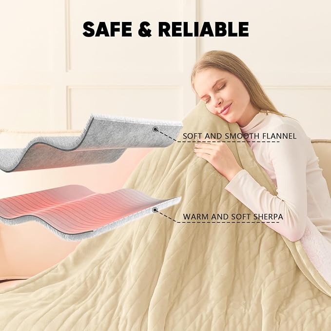 greenoak Heated Blanket Electric Throw 50"X60", Heating Blanket - Image 7