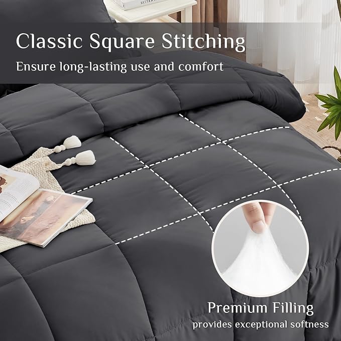 JOLLYVOGUE Full Comforter Set, Ultra-Soft Bed in a Bag Full Size 7 Pieces - Image 3