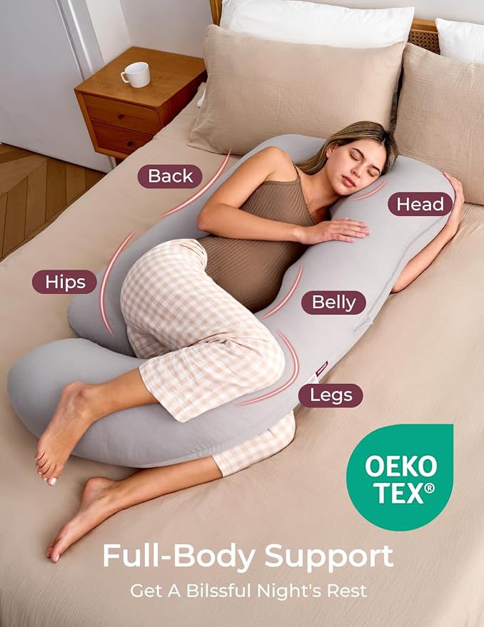Momcozy Pregnancy Pillows for Sleeping, U Shaped Full Body Pillow for Pregnancy - Image 2