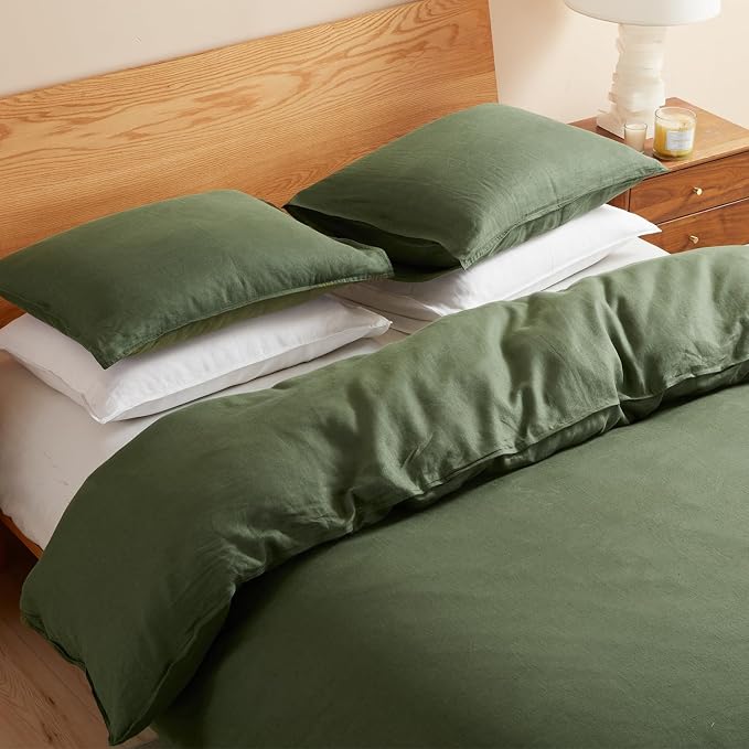 DAPU 100% Linen Duvet Cover Twin 2PCs, Pure Natural French Flax Linen Duvet - Image 5