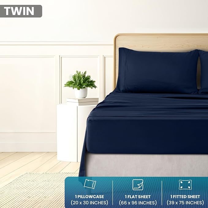 Utopia Bedding Twin Size 3 Piece Sheet Set - Image 2