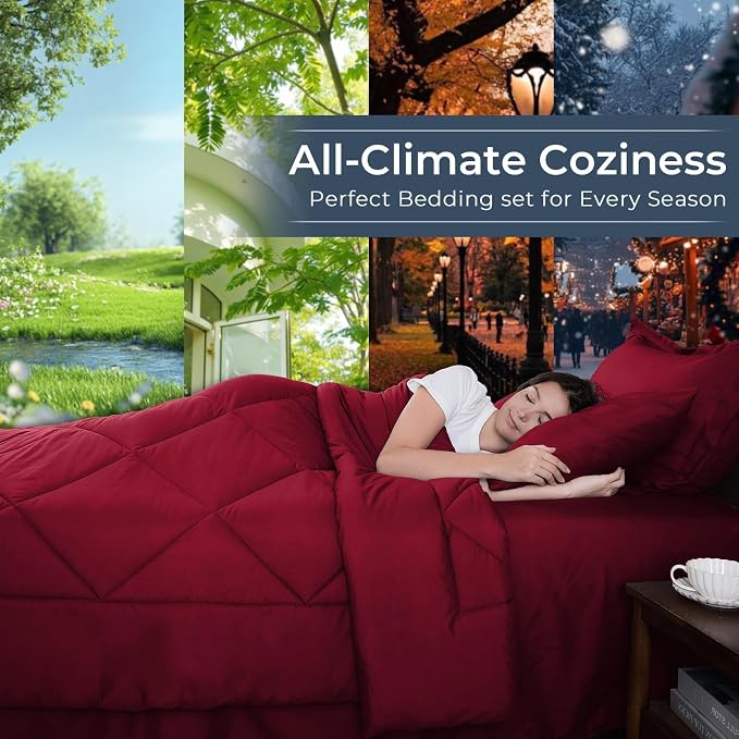 HEVUMYI Red Twin-XL Comforter Set - Image 3
