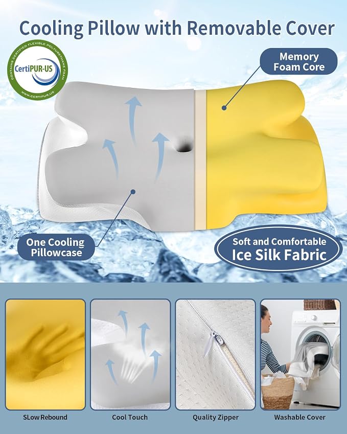 Cervical Neck Pillow for Pain Relief -Ergonomic Side Sleeper Pillow for Sleeping - Image 4