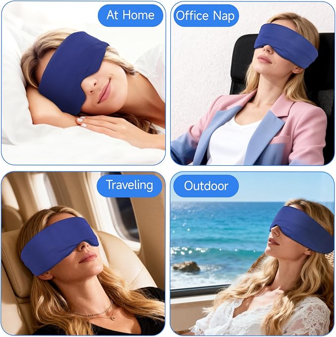 Cotton Sleep Eye Mask for Men, 100% Blocking Light Eye Mask Sleeping for Side - Image 5