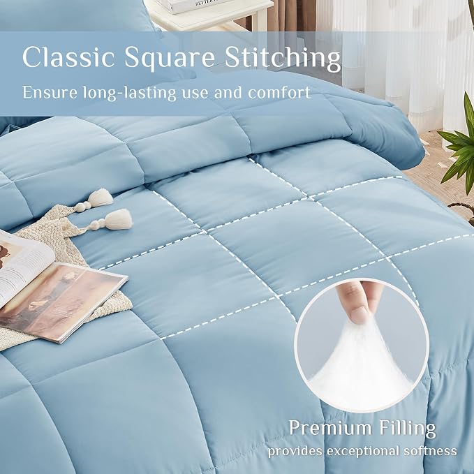 JOLLYVOGUE King Comforter Set, Ultra-Soft Bed in a Bag King Size 7 Pieces - Image 3