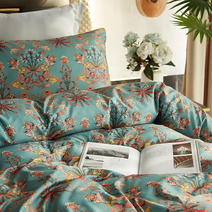 Cupocupa Duvet Cover King Size Set Boho Floral Pattern King Duvet Cover Set - Image 5