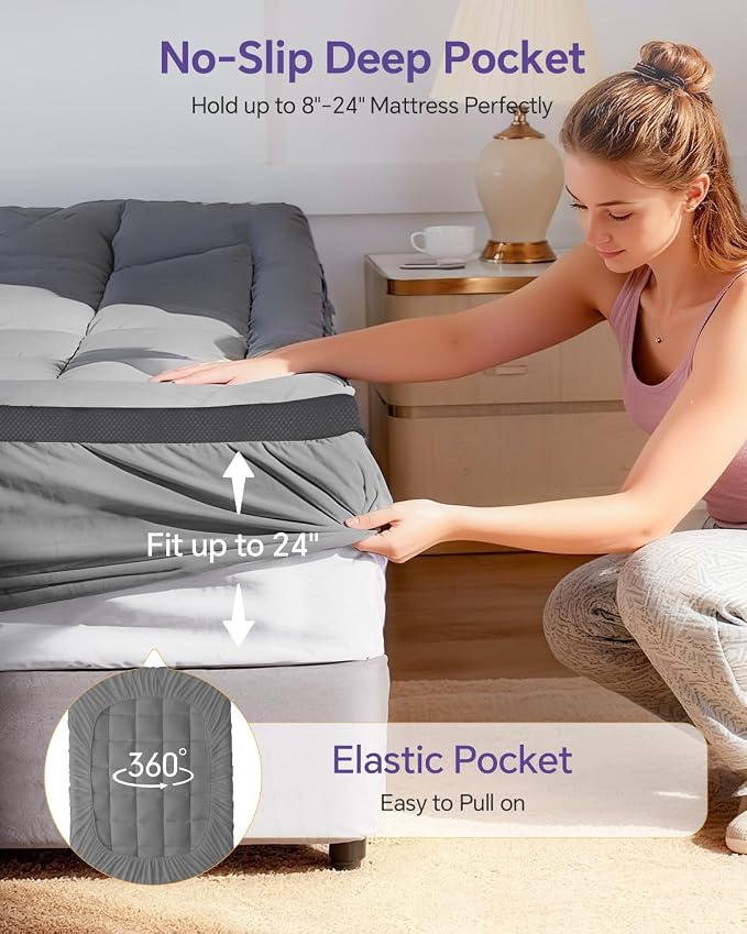 Dual Layer 4 Inch Memory Foam Mattress Topper Twin XL - Image 5