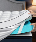 Dual Layer 4 Inch Memory Foam Mattress Topper King Size, Mattress Pad Cover by Panyu