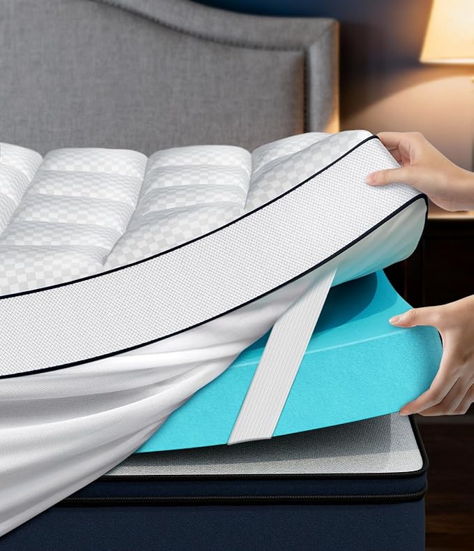 Dual Layer 4 Inch Memory Foam Mattress Topper Twin Size, CertiPUR-US Mattress by Panyu