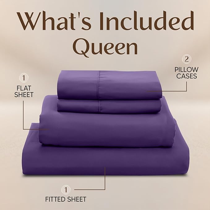 Utopia Bedding Queen Size Sheet Set – 4 Piece Bed Sheets, Soft and Breathable - Image 3
